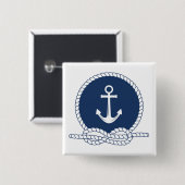 Stijlvol Anchor en Rope Vierkante Button 5,1 Cm (Voorkant /achterkant)