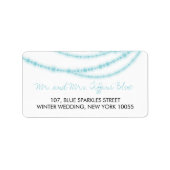 Stijlvol Aqua Sparkles Glow Strands Weddenschap Ad Etiket (Voorkant)