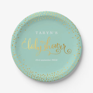 STIJLVOL BABY SHOWER mini confetti gouden munt Papieren Bordje