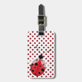 Stijlvol Bagagelabel met pooldots en ladybug (Voorkant verticaal)