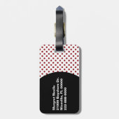 Stijlvol Bagagelabel met pooldots en ladybug (Achterkant verticaal)
