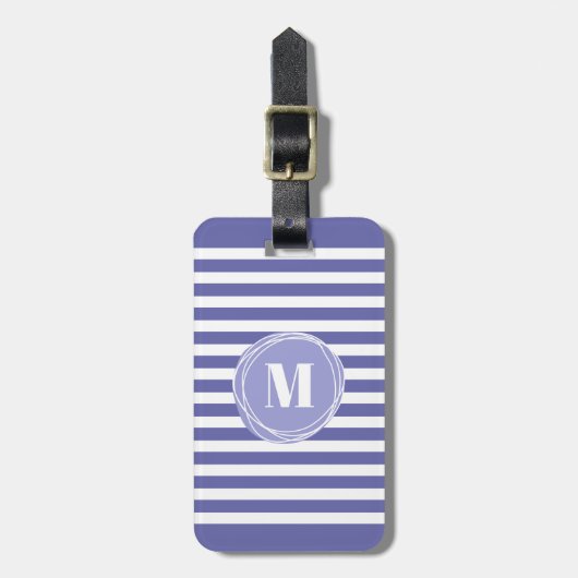 Stijlvol Bagagelabel Stripes Monogram (Voorkant verticaal)