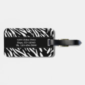 Stijlvol Bagagelabel voor aangepaste zebra afdrukk (Achterkant horizontaal)
