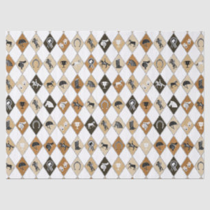 Stijlvol Beige Bruin Paardensport Diamant Patroon Tissuepapier