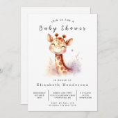 Stijlvol bewerkbaar Giraffe-Baby shower Kaart (Voorkant / Achterkant)