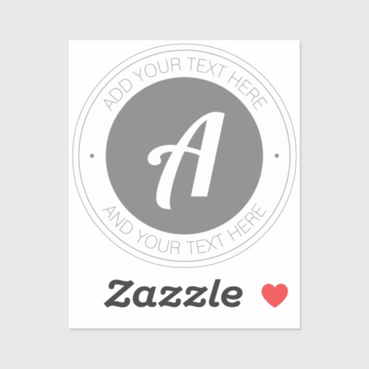 Stijlvol bewerkbaar monogram of voeg je eigen Logo Sticker (Vel)