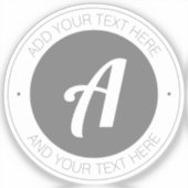 Stijlvol bewerkbaar monogram of voeg je eigen Logo Sticker (Voorkant)