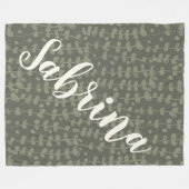 Stijlvol bijtend botanisch groengepersonaliseerd fleece deken (Voorkant (Horizontaal))
