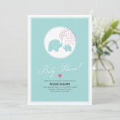 Stijlvol blauw Baby shower Uitnodiging (Staand voorkant)