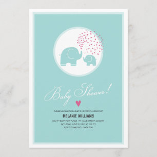 Stijlvol blauw Baby shower Uitnodiging