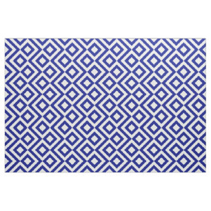 Stijlvol blauw en wit metrisch patroon stof