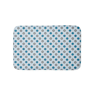 Stijlvol blauw en zilver stippenpatroon badmat