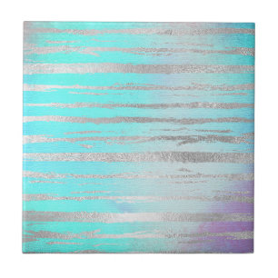 Stijlvol blauw en zilver tegeltje