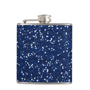 Stijlvol blauw glitter heupfles