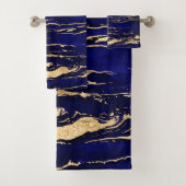 Stijlvol blauw goud Abstract marmer Bad Handdoek (Insitu)