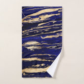 Stijlvol blauw goud Abstract marmer Bad Handdoek (Handdoek)
