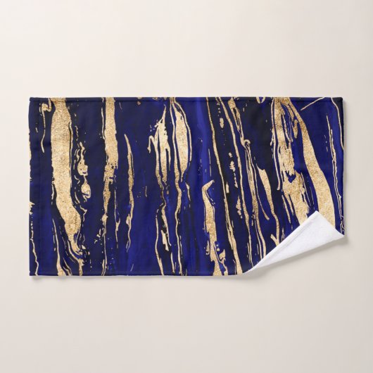 Stijlvol blauw goud Abstract marmer Bad Handdoek (Handdoek)