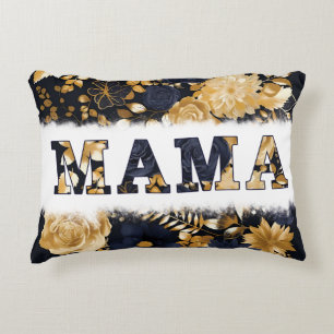 Stijlvol blauw + Goud Bloemen MAMA Cadeau uit het  Accent Kussen