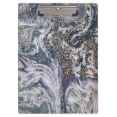 Stijlvol blauw Kantoor met marmereffect Klembord (Voorkant)