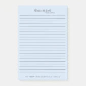 Stijlvol blauw minimalistisch post-it® notes (Voorkant)