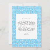 Stijlvol blauw script Afstuderen foto's Bedankkaart (Achterkant)