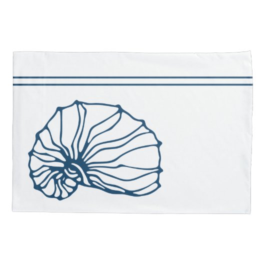 Stijlvol Blauwgroen Blauw Seashell - Ocean Theme Kussensloop (Achterkant)