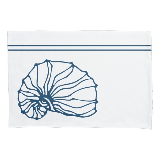 Stijlvol Blauwgroen Blauw Seashell - Ocean Theme Kussensloop (Voorkant)