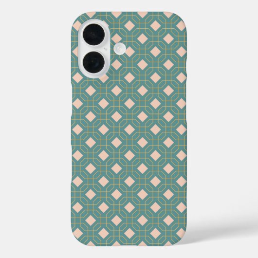 Stijlvol Blauwgroen zwart, middelbaar modern patro Case-Mate iPhone Case (Achterkant)