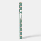Stijlvol Blauwgroen zwart, middelbaar modern patro Case-Mate iPhone Case (Achterkant / Links)
