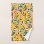 Stijlvol bloemmotief met stippen en groene bladere bad handdoek (Handdoek)