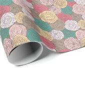 Stijlvol bloempatroon. Helder floraal Cadeaupapier (Rol Hoek)