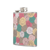 Stijlvol bloempatroon. Helder floraal Heupfles (Links)