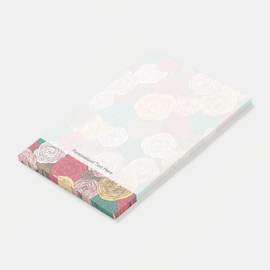 Stijlvol bloempatroon. Helder floraal Post-it® Notes (Schuin)