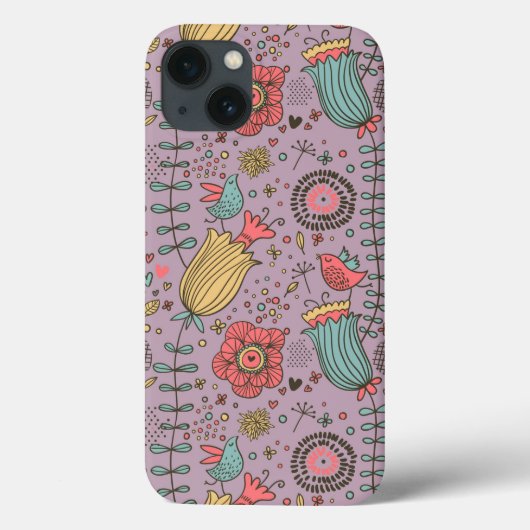 Stijlvol bloempatroon met bloemen Case-Mate iPhone case (Achterkant)
