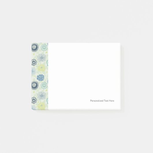 Stijlvol bloempatroon met schattige bloemen post-it® notes (Voorkant)