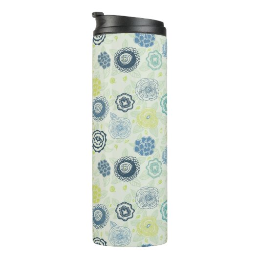 Stijlvol bloempatroon met schattige bloemen thermosbeker (Geroteerd rechts)