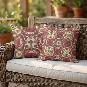 Stijlvol Boheems Retro Abstract Tribal Kunstpatroo Buitenkussen