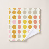 Stijlvol Boho Big Dot Pattern in Geel Roze Koraal Bad Handdoek (Wasdoekje)