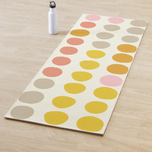 Stijlvol Boho Big Dot Pattern in Geel Roze Koraal Yogamat