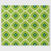 Stijlvol Boho Ethnic Lime Green Geometric Pattern Cadeaupapier (Vlak)