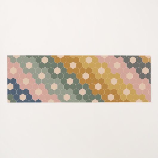 Stijlvol Boho Geometric Pattern Blue Blush Yogamat (Achterkant (horizontaal))