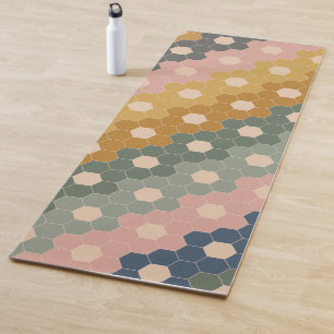 Stijlvol Boho Geometric Pattern Blue Blush Yogamat