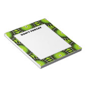 Stijlvol Boho Lime Green Pattern Vergeet niet Notitieblok (Schuin)