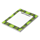 Stijlvol Boho Lime Green Pattern Vergeet niet Notitieblok (Gedraaid)