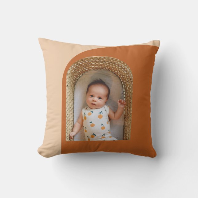 Stijlvol Boho Terracotta Aangepaste Foto Keepomwil Kussen (Voorkant)