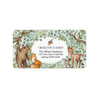 Stijlvol bos Woodland Baby Animals Greenery