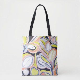 Stijlvol botanisch aquarel abstract patroon draagtas