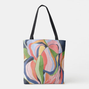 Stijlvol botanisch aquarel abstract patroon draagtas