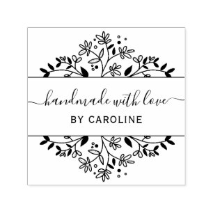 stijlvol botanisch handgemaakt zelfinktende stempel