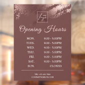 Stijlvol bronzen bedrijfslogo Openingstijden Raamsticker (Vel 2)